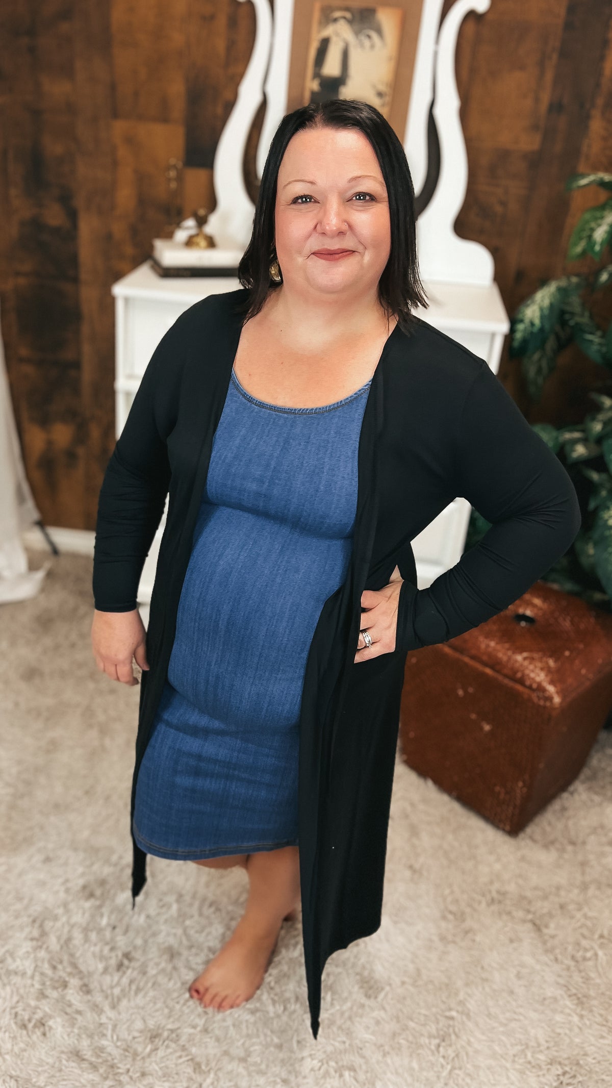Mary Stretch Denim Dress | Medium Blue