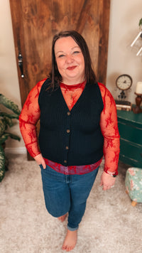 Amanda Knit Vest | Black