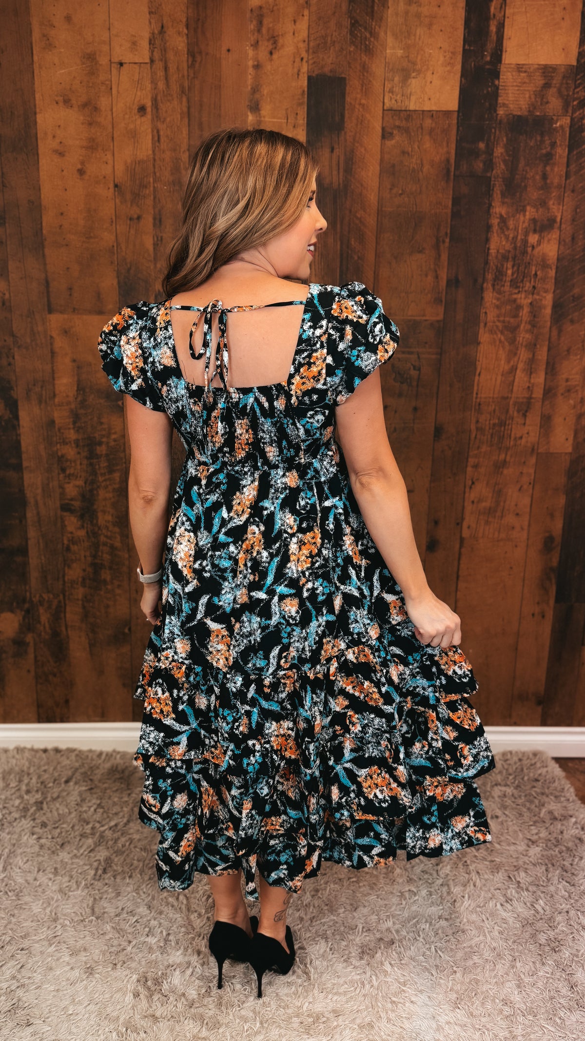 Lilly Floral Dress | Black