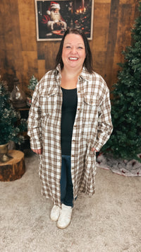 Mariska Plaid Button Down Cardigan | Brown
