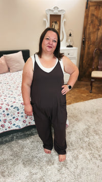Jordyn Hotshot Romper: Brown