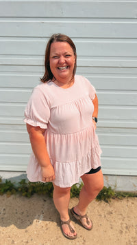 Dolly Babydoll Top: Pale Rose
