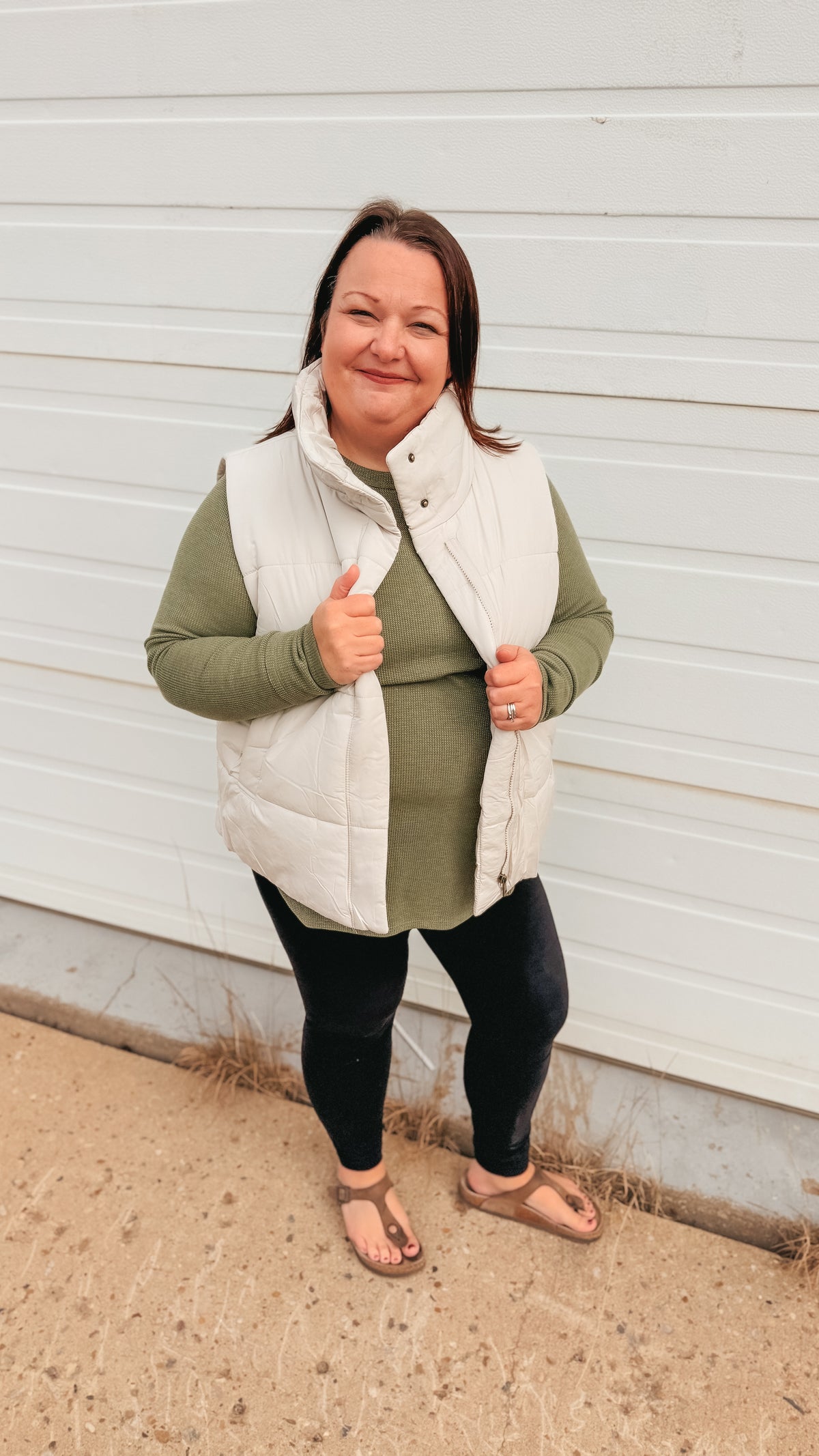 Tori Puffer Vest | Sand Beige