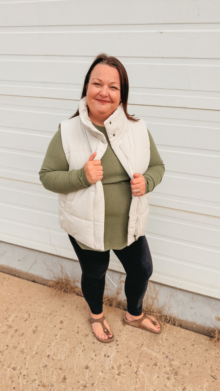 Tori Puffer Vest | Sand Beige