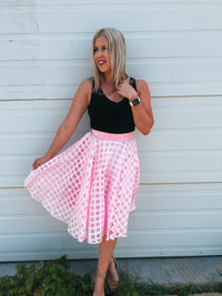 Carrie Lace Skirt: Pink