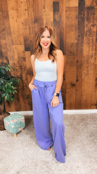 Audrey Wide Leg Jogging Pants | Lilac