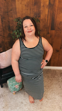 Claudia Stripe Sundress | Black