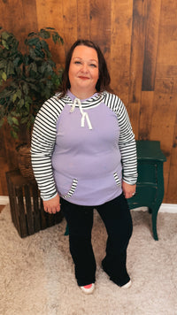 Janie Stripe Hoodie | Lavender
