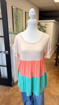 # 29 - Color Block Babydoll Tee | M | SAMPLE SALE