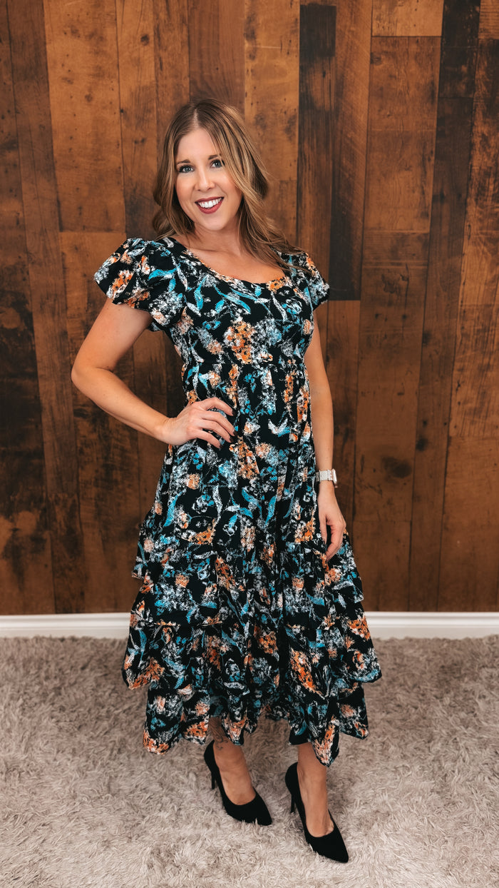 Lilly Floral Dress | Black