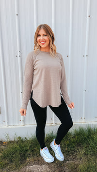 Leslie Waffle Long Sleeve | Taupe