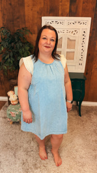 Lisa Denim Sundress | Light Blue
