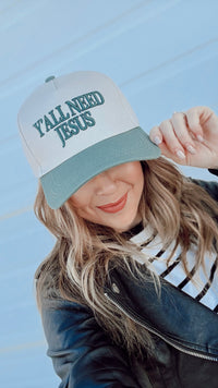 Ya'll Need Jesus Baseball Hat: Forest