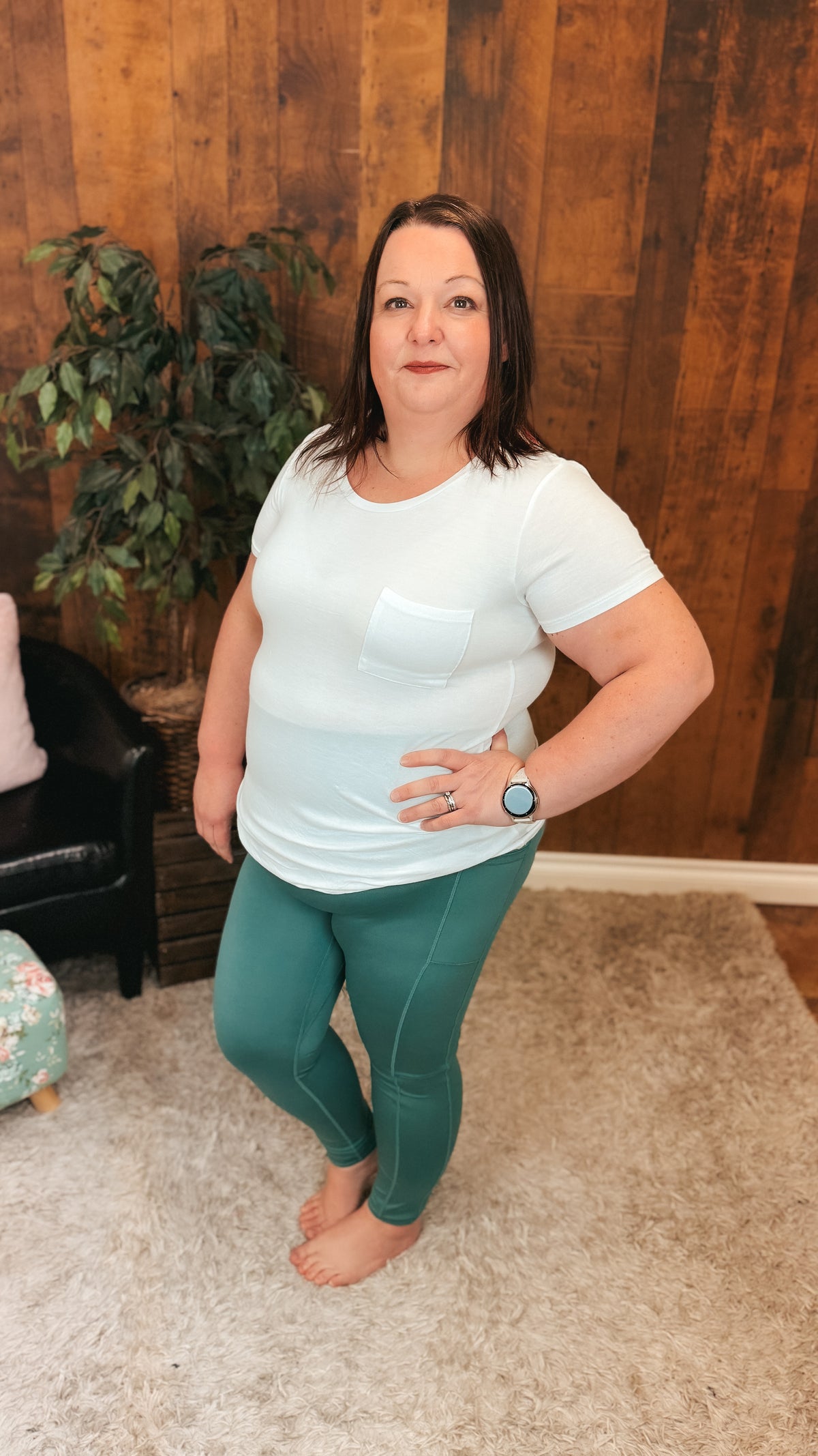 Zoey Athletic Leggings | Smoky Green