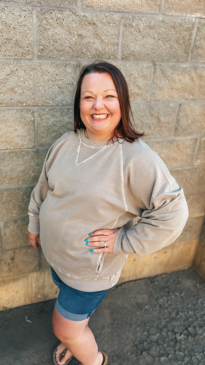 Lori Pocket Sweater: Ash Mocha