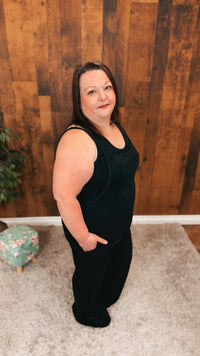 Rebecca Wide Leg Romper | Black