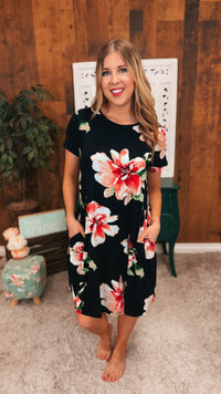 Mariah Floral Sundress | Black
