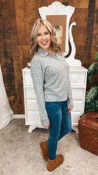 Loriann Button Shirt | Heather Grey
