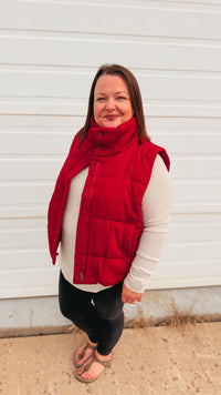 Tori Puffer Vest | Burgundy