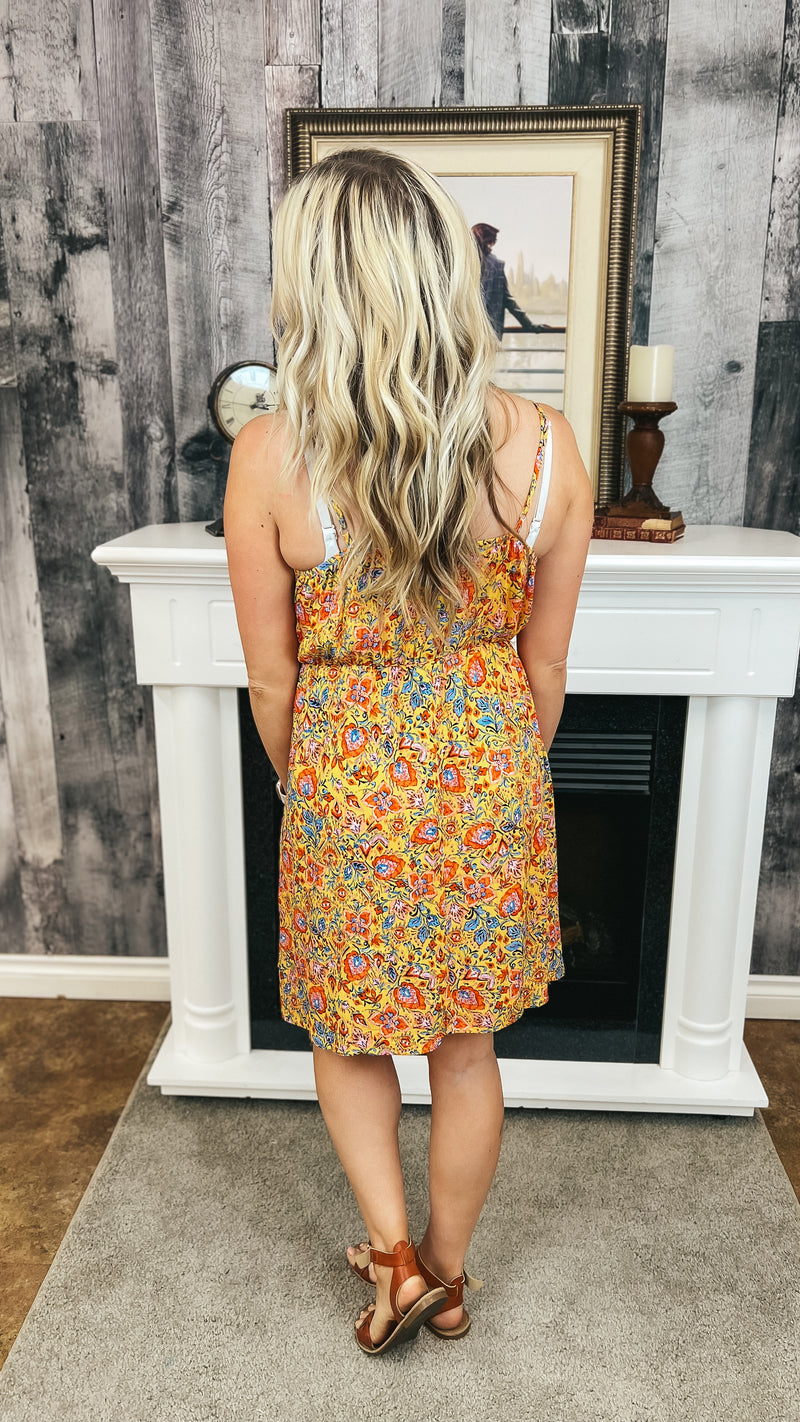 Diane Floral Sundress | Yellow