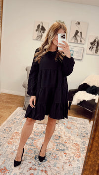 Clara Long Sleeve Dress | Black