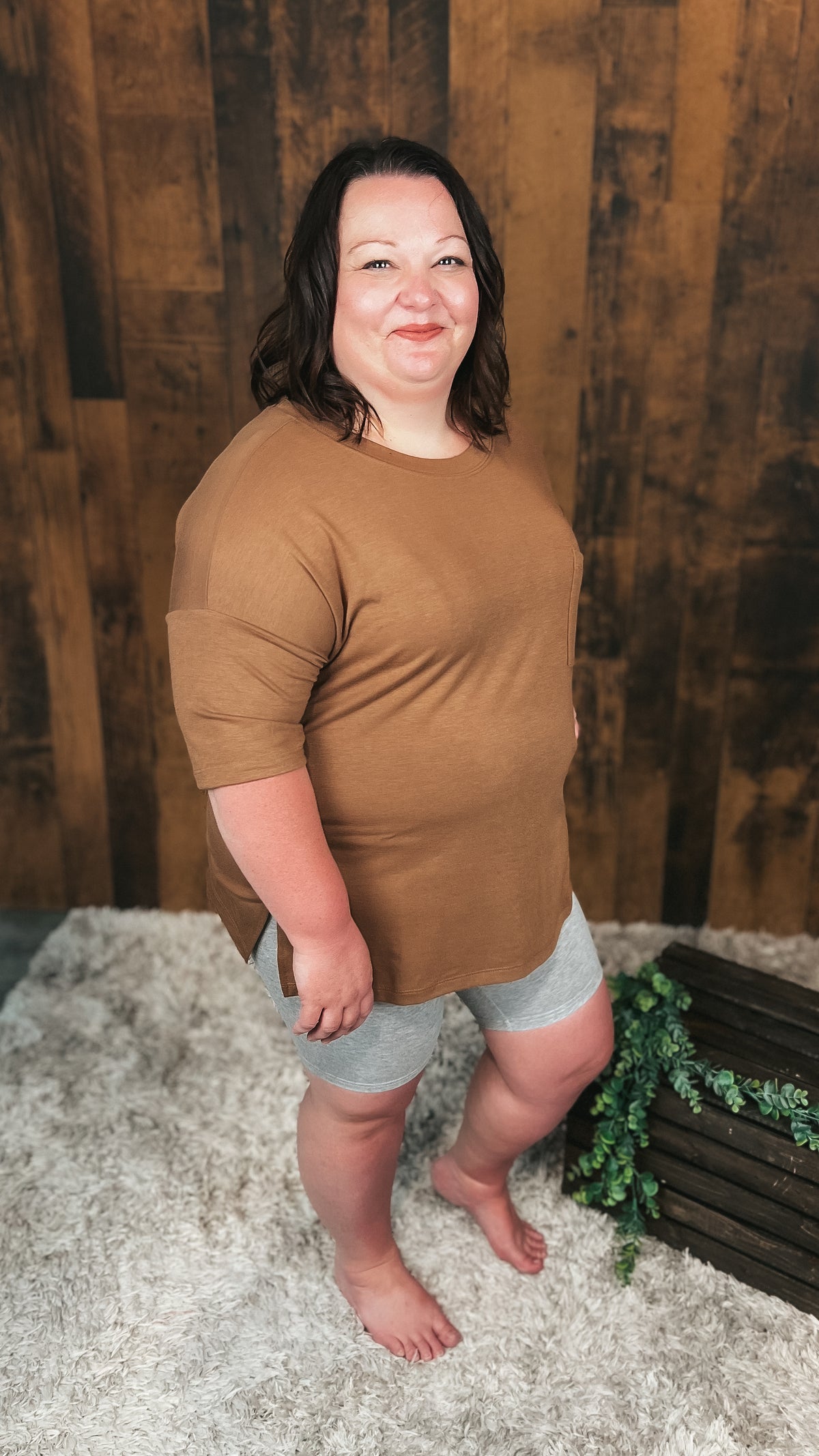Grey cotton biker shorts
