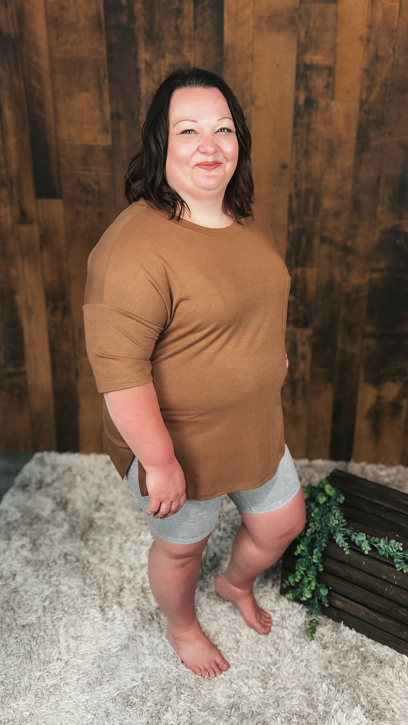 Grey cotton biker shorts