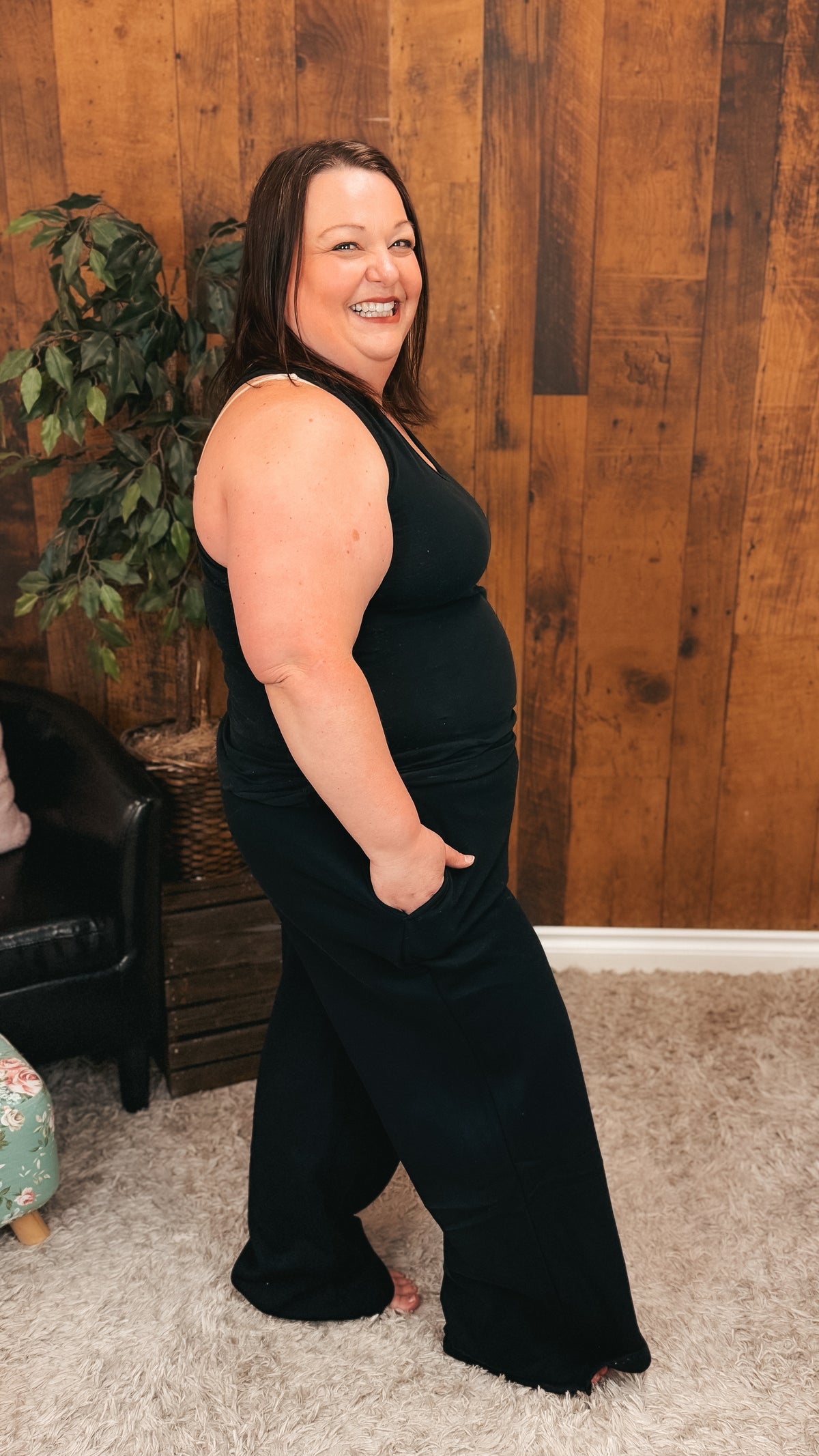 Toni Wide Leg Jogging Pants | Black