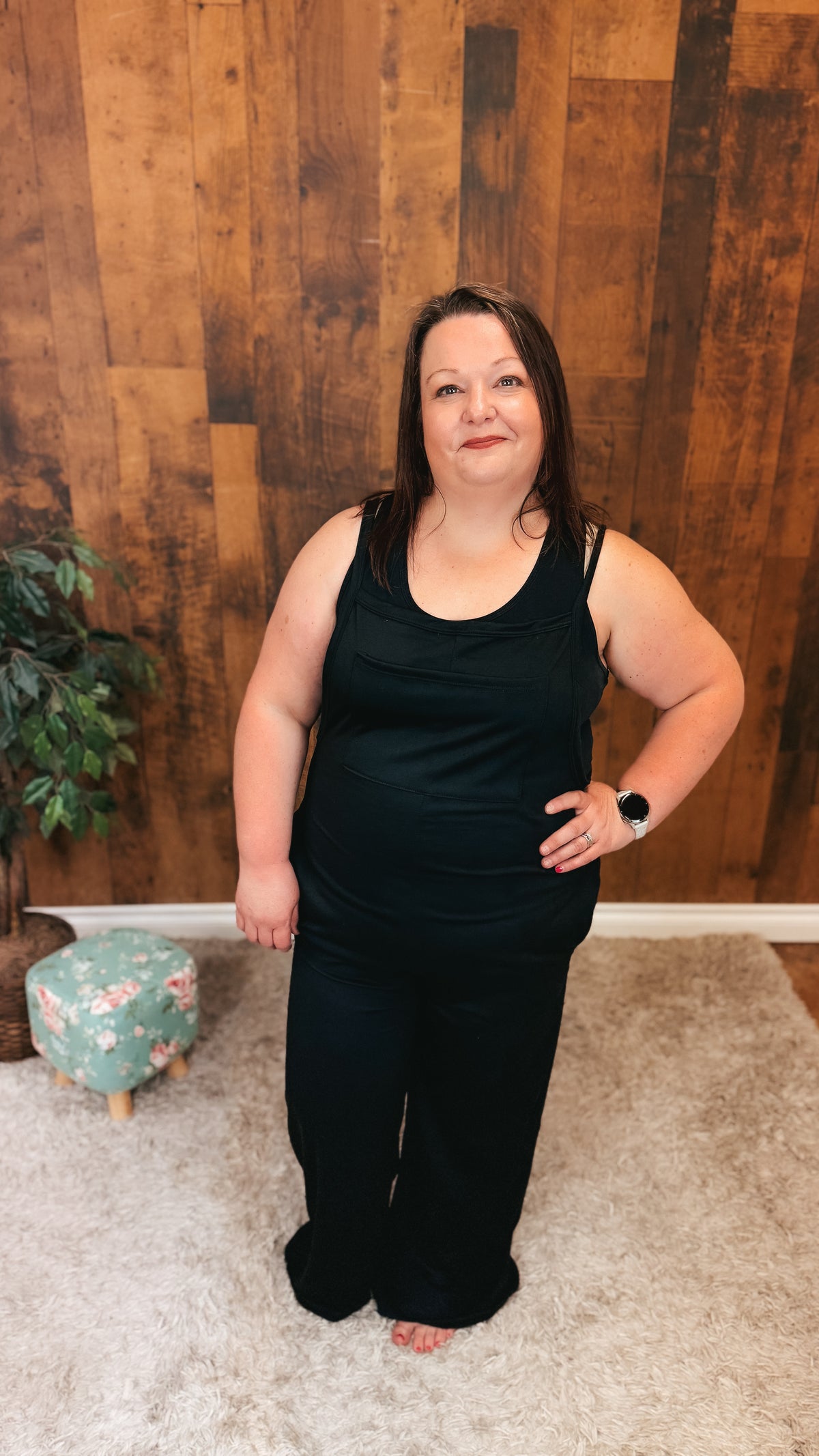 Rebecca Wide Leg Romper | Black