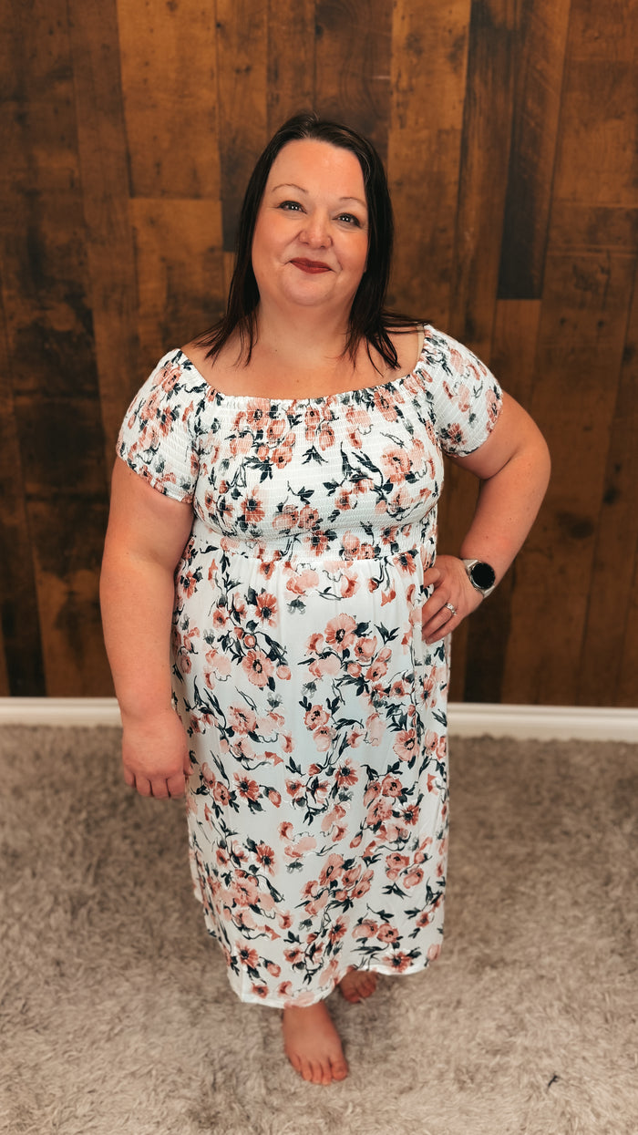 Holly Floral Sundress | White