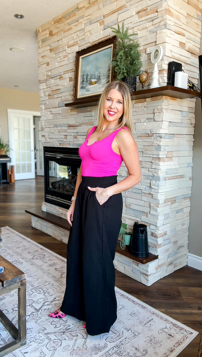 Nova Wide Leg Pants | Black