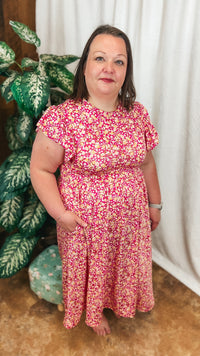 Victoria Floral Sundress: Fuchsia