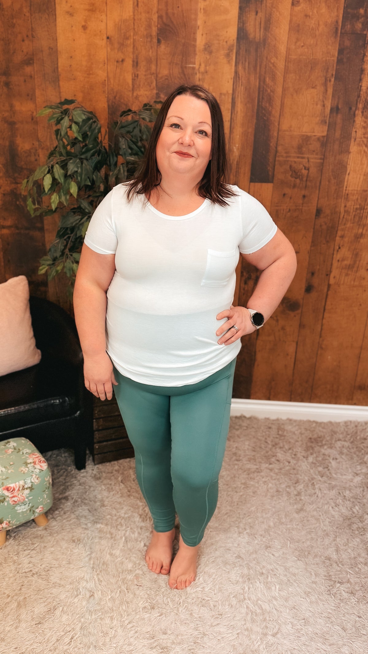 Zoey Athletic Leggings | Smoky Green