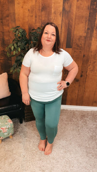 Zoey Athletic Leggings | Smoky Green