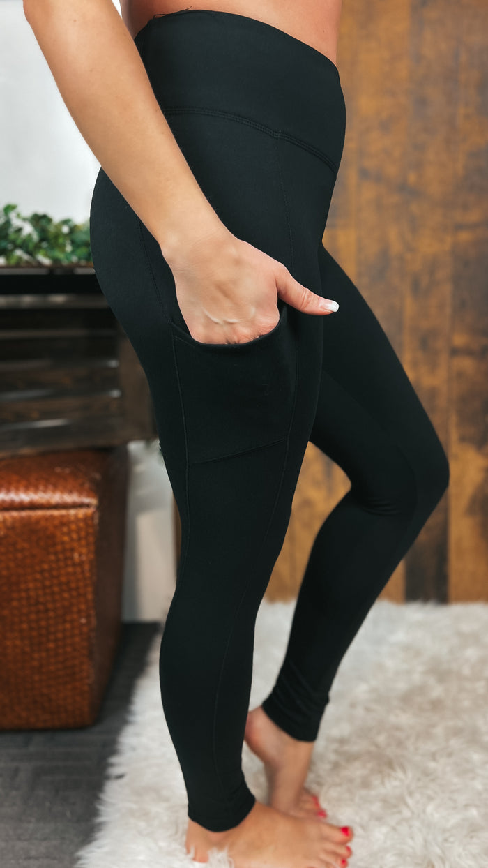 Olive Athletic Leggings: Black