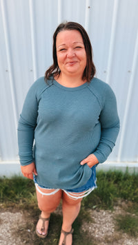Leslie Waffle Long Sleeve | Ash Jade