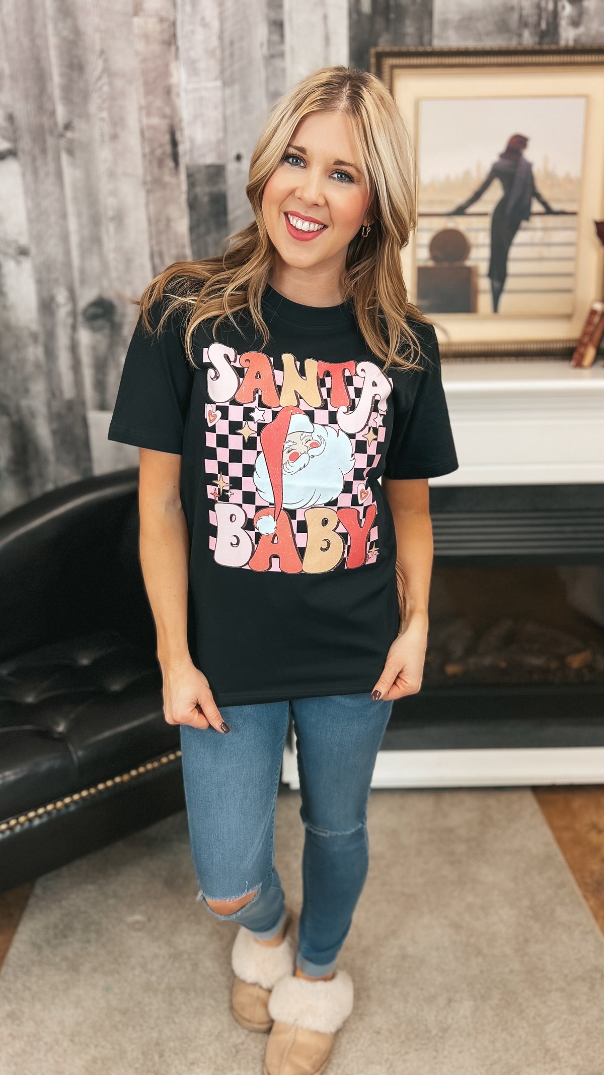 Santa Baby Tee| Black