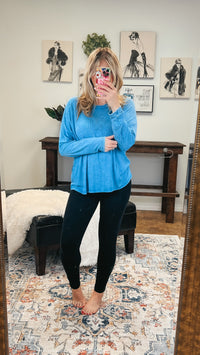 Melanie Ribbed Long Sleeve: Sky Blue *SALE*