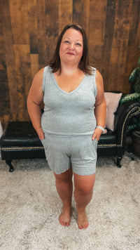 Tiffany Shorts Romper | Grey