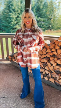Finley Plaid Shacket | Brown
