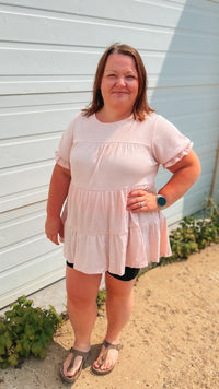 Dolly Babydoll Top: Pale Rose