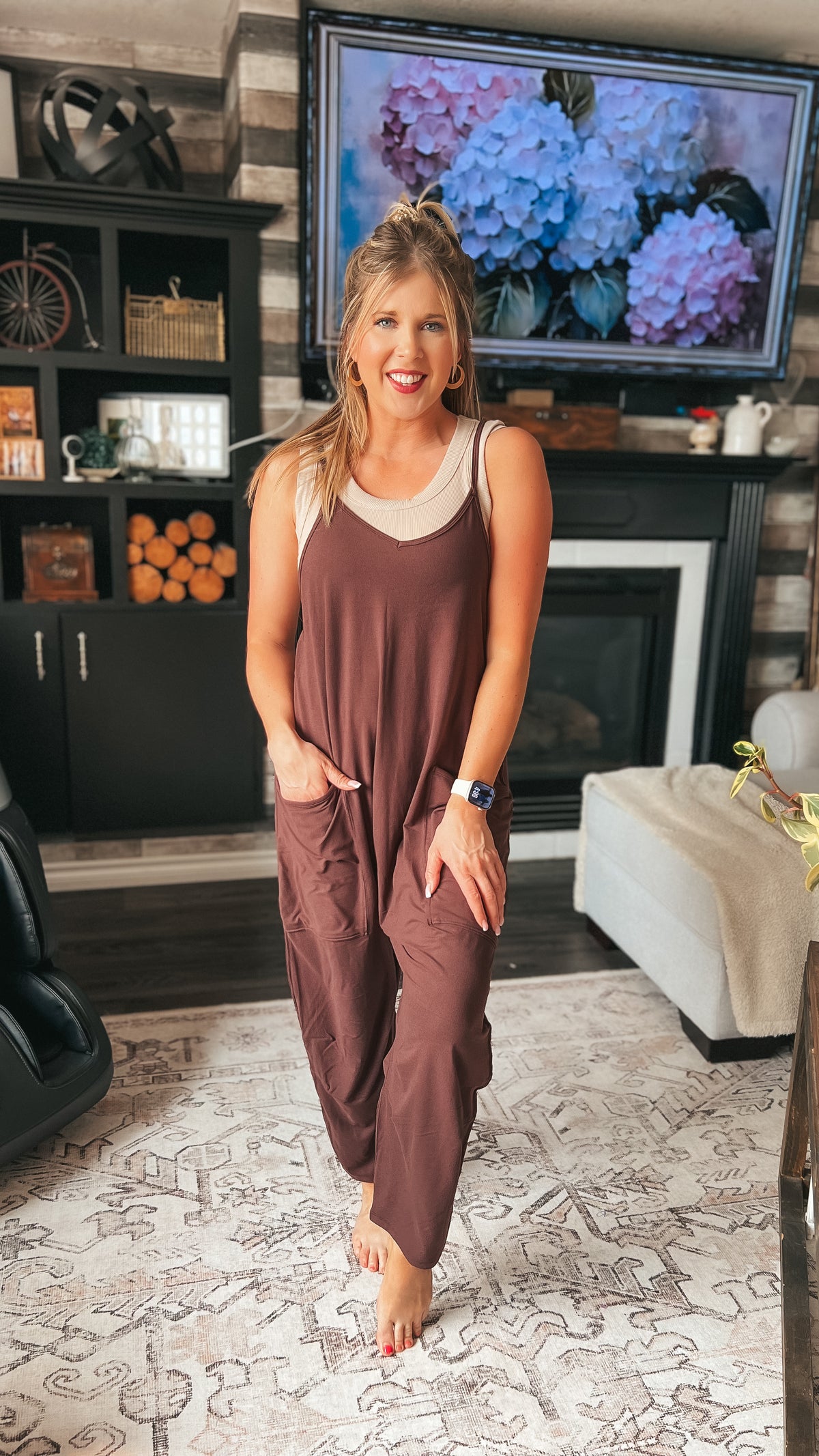 Jordyn Hotshot Romper: Brown