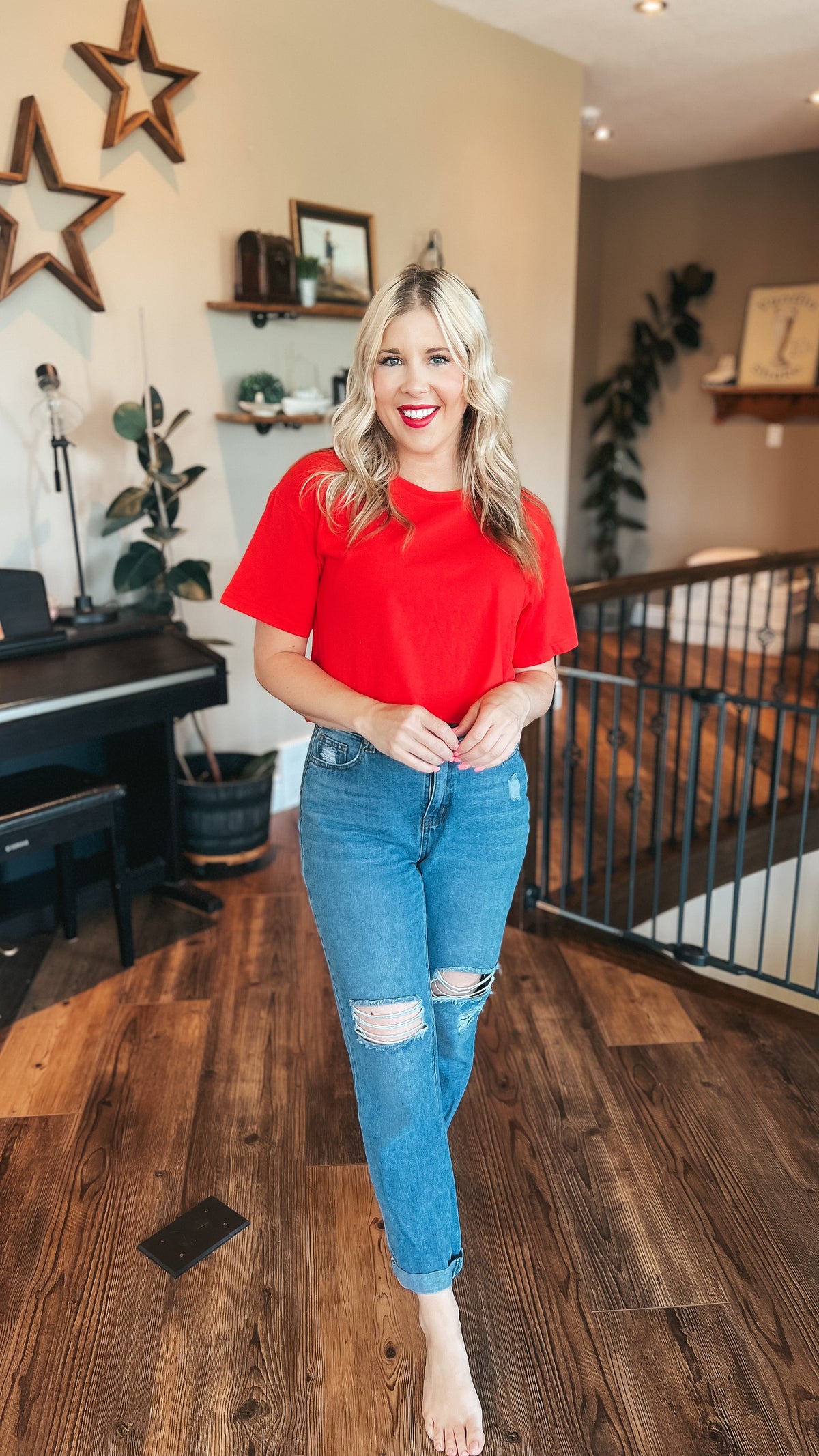 Christa Boxy Tee | Red