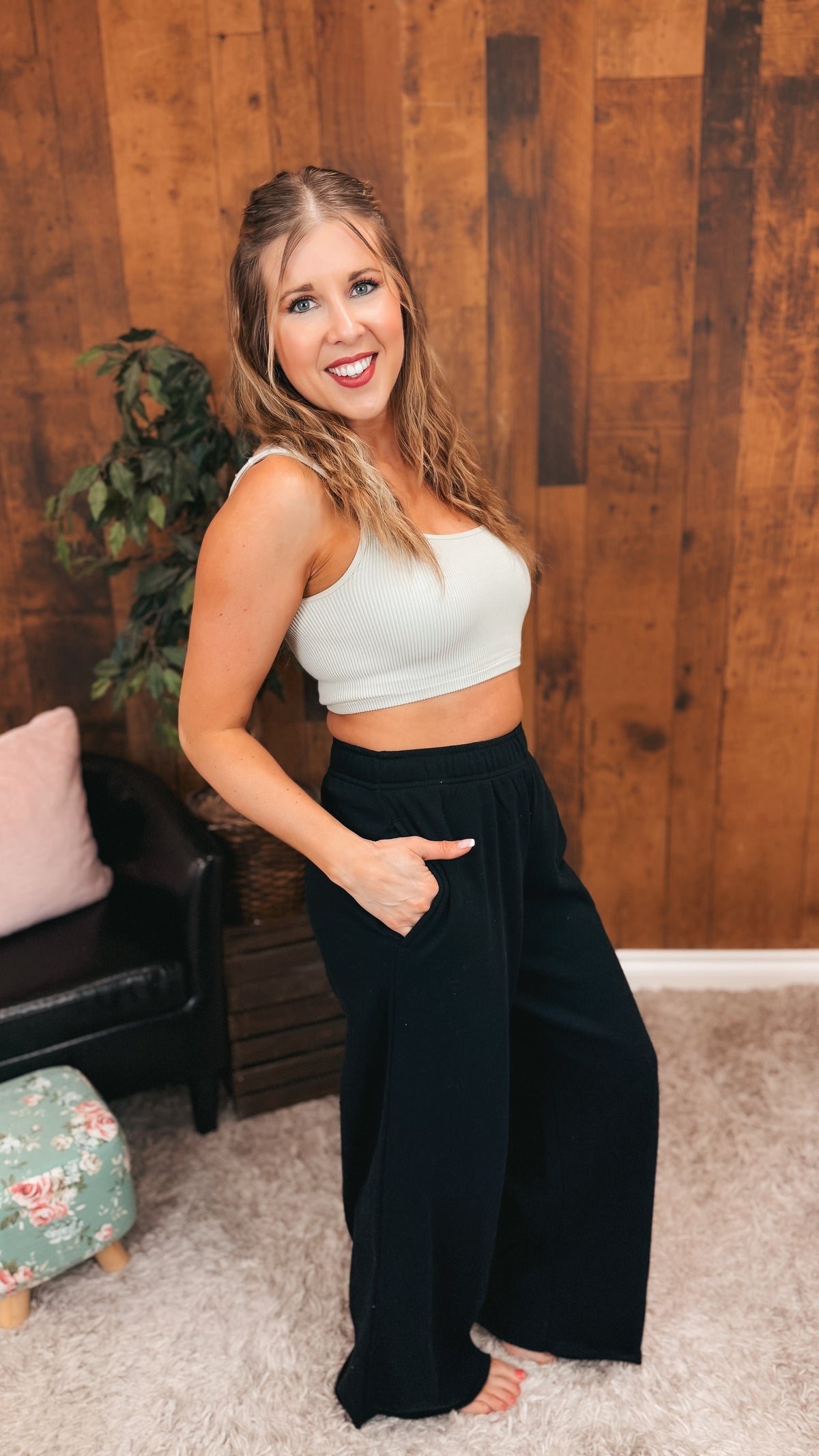 Toni Wide Leg Jogging Pants | Black