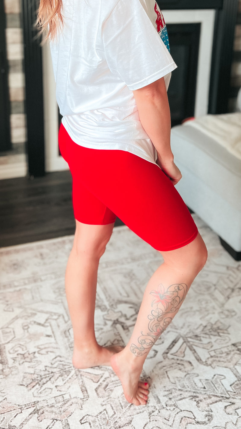 McKenna Biker Shorts | Red