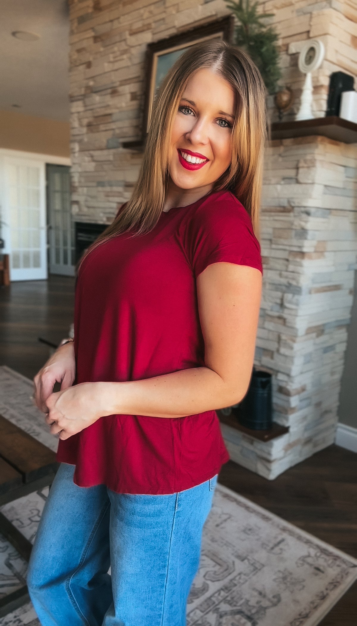Morgan Basic Tee | Wine