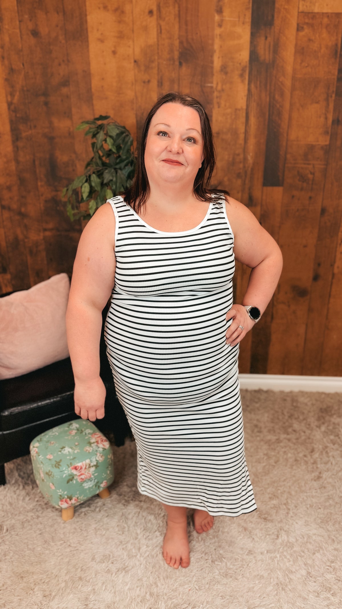 Claudia Stripe Sundress | White