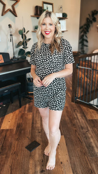 Farren Shorts Lounge Set | Black