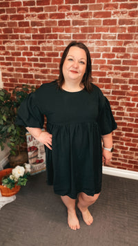 Fiona Bubble Sleeve Dress | Black