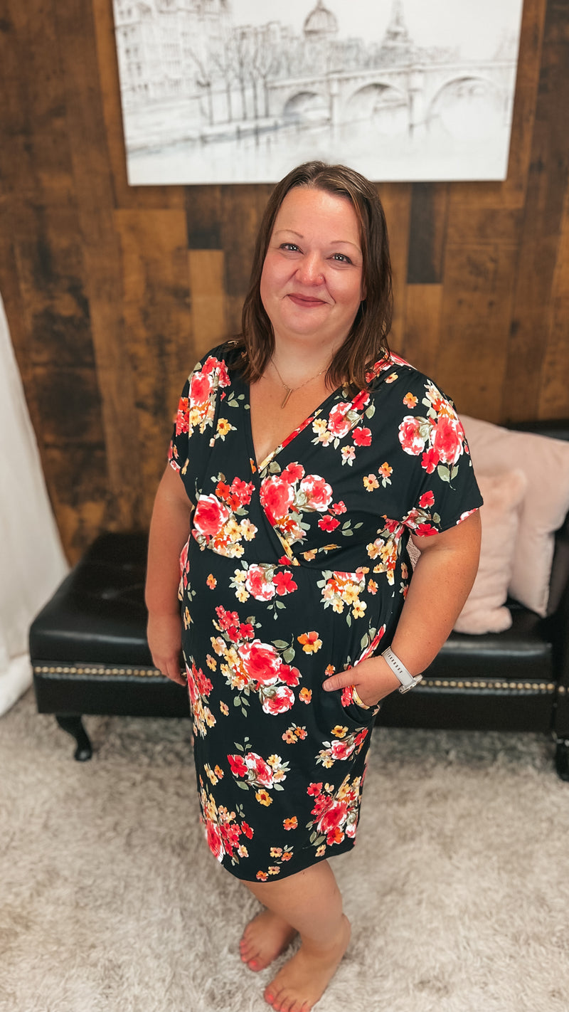 Sonya Floral Dress | Black